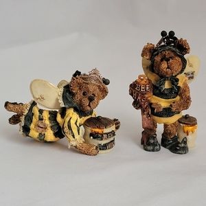 Boyds Bears & Friends Bearstone Collection Sage Buzzby & Sunny Buzzby Ornaments